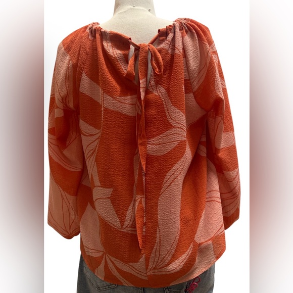 A NEW DAY Orange and Pink Patterned Blouse - Picture 6 of 6